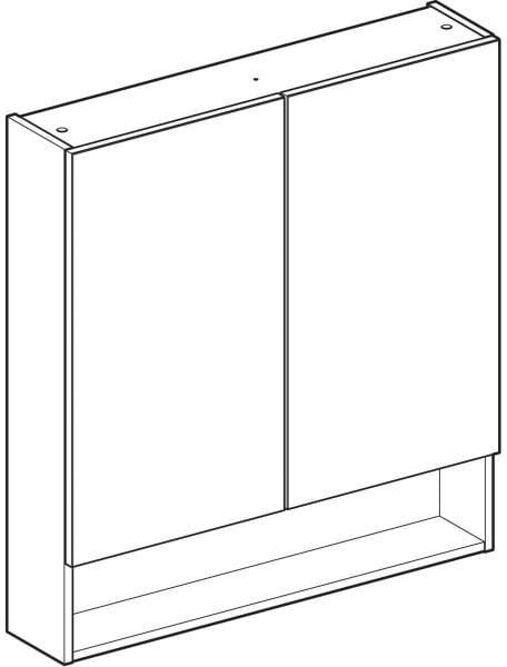 GEBERIT Renova Plan Spiegelschrank 2 Türen 80 cm weiß mit Soft-Close