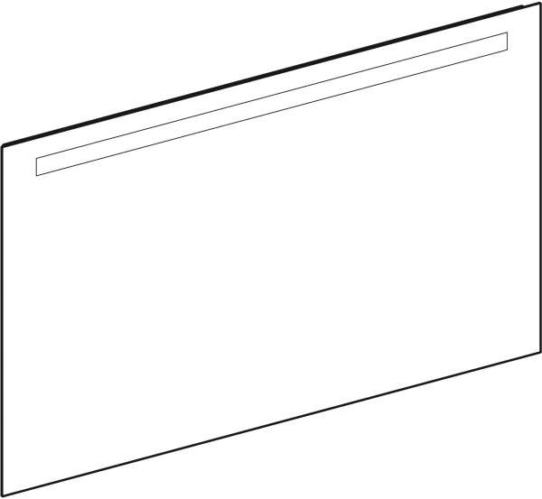 Geberit Option Basic Lichtspiegel eckig 50x70cm mit LED-Beleuchtung oben, Aluminium eloxiert