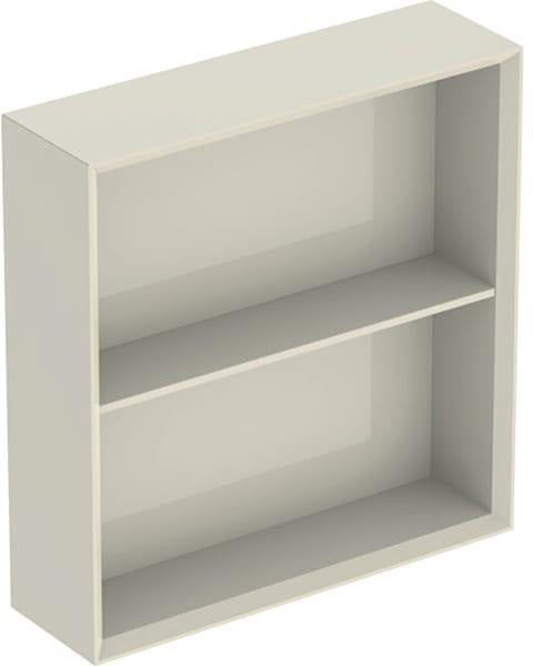 Geberit Regal quadratisch 45x46,7x13,2 cm weiß Hochglanz – Wandhängendes Badregal mit Einlegeboden