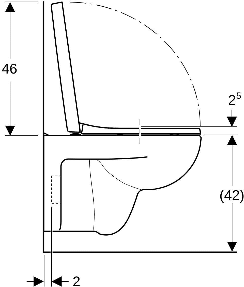 GEBERIT Renova Plan Wand-WC Tiefspüler Set mit WC-Sitz, weiß, 54 cm Tiefe