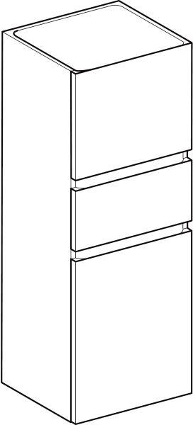 Geberit Renova Plan Mittelhochschrank 39 cm mit 2 Türen & Schublade – Nussbaum hickory hell