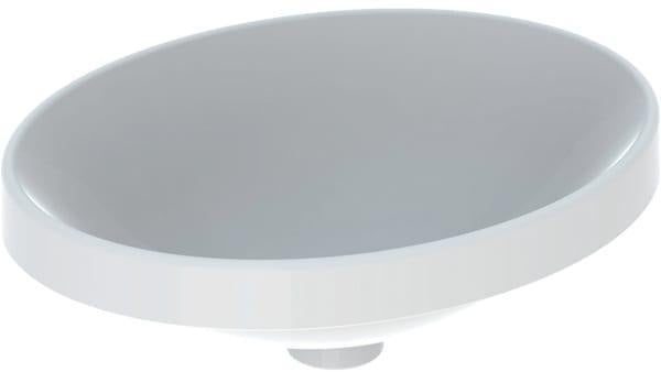 Geberit VariForm Einbauwaschtisch oval 50x40 cm, ohne Hahnloch, ohne Überlauf, weiß, KeraTect