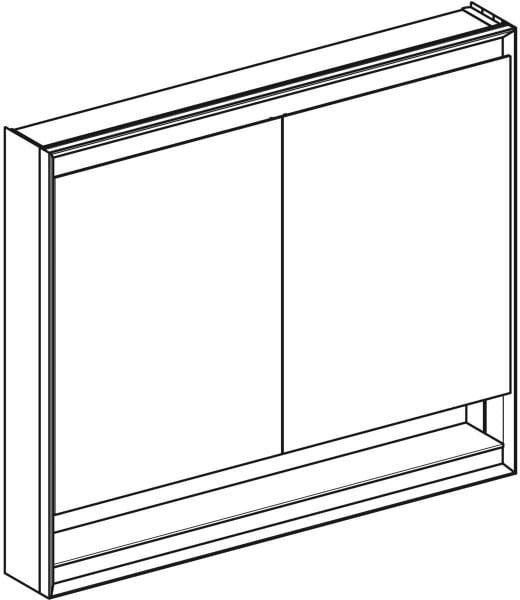 Geberit ONE Spiegelschrank mit ComfortLight, 2 Türen, 75 cm, Aluminium