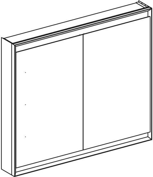Geberit ONE Spiegelschrank mit ComfortLight, 2 Türen, 75x90x15cm, weiß