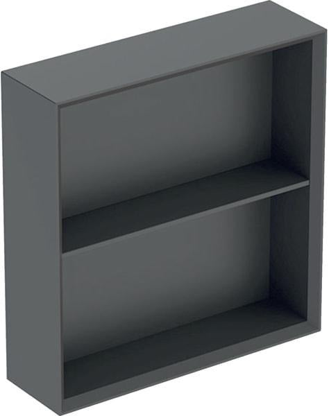 Geberit Regal quadratisch 45x46,7x13,2 cm weiß Hochglanz – Wandhängendes Badregal mit Einlegeboden