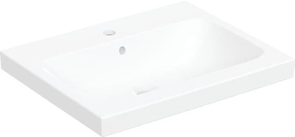 Geberit iCon Light Aufsatzwaschtisch 60x48 cm mit Hahnloch und Überlauf in Weiß