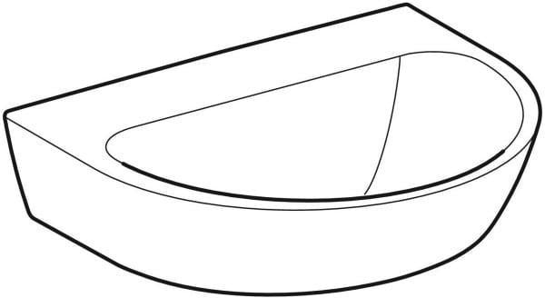 Geberit Renova Waschtisch 65x50 cm ohne Hahnloch, ohne Überlauf, weiß – Wandmontage