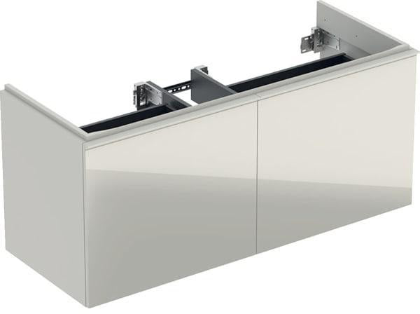 Geberit Acanto Waschtischunterschrank 119 cm, 2 Schubladen + 2 Innenschubladen, Weiß Hochglanz