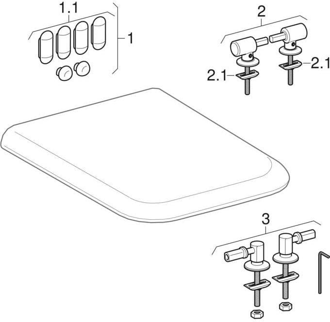 GEBERIT myDay WC-Sitz weiß mit Absenkautomatik, Duroplast, Messing-Scharniere