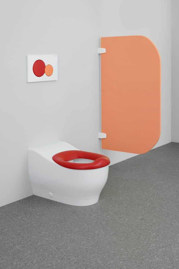 GEBERIT Bambini Stand-WC für Kleinkinder, Tiefspüler, Rimfree, weiß, H 24 cm