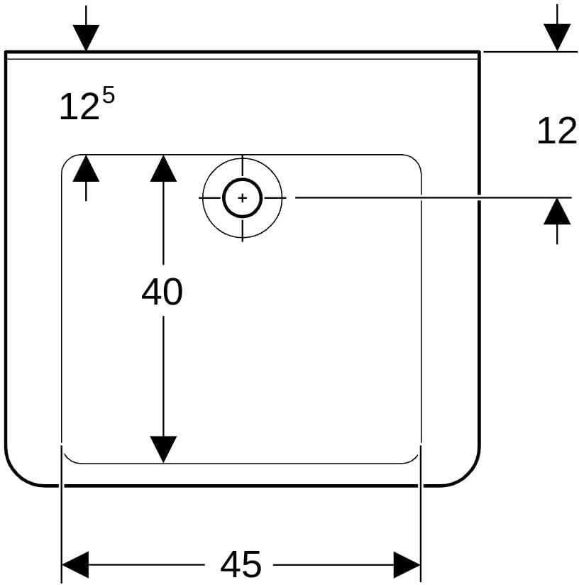 Geberit Renova Comfort Waschtisch 60x55 cm barrierefrei eckig ohne Hahnloch mit Überlauf weiß