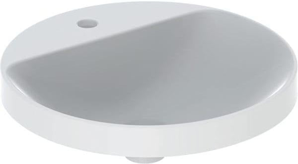 Geberit VariForm Einbauwaschtisch rund 48 cm mit Hahnlochbank, KeraTect weiß