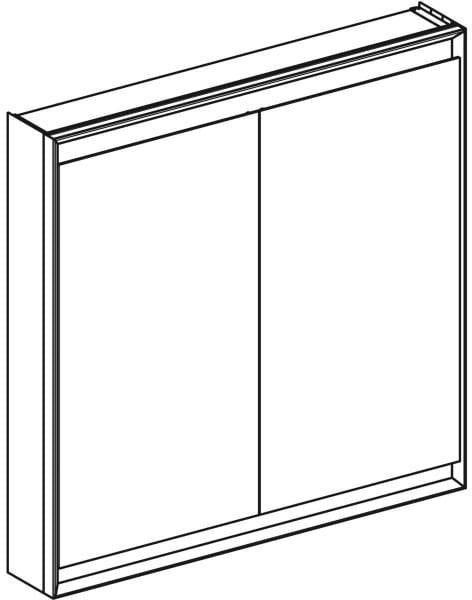 Geberit ONE Spiegelschrank mit ComfortLight, 2 Türen, 75x90x15cm, weiß