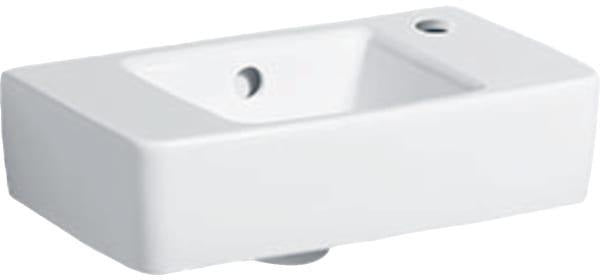 Geberit Renova Compact Handwaschbecken 40x25 cm, Hahnloch rechts, mit Überlauf, weiß