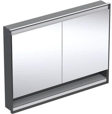 Geberit ONE Spiegelschrank mit Nische & ComfortLight, 2 Türen, 75x90x15 cm, schwarz matt