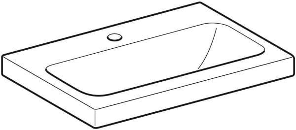 Geberit iCon Light Waschtisch 60x42 cm, verkürzte Ausladung, mit Hahnloch und Überlauf, weiß
