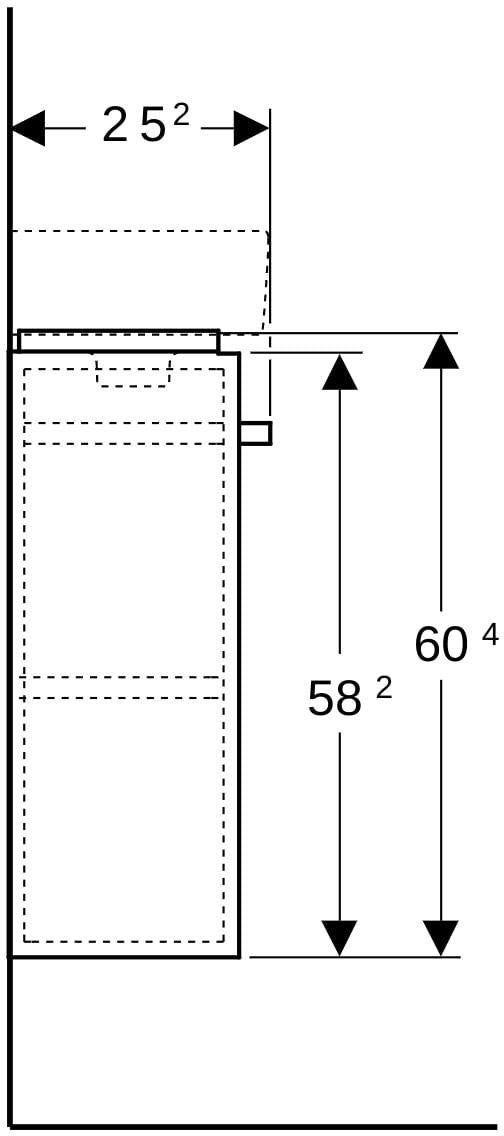 Geberit Renova Compact Unterschrank 44,8 cm für Handwaschbecken, weiß, mit Handtuchhalter
