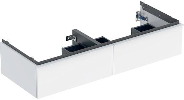 Geberit iCon Unterschrank für Doppelwaschtisch, 2 Schubladen, 118,4 cm, weiß hochglänzend