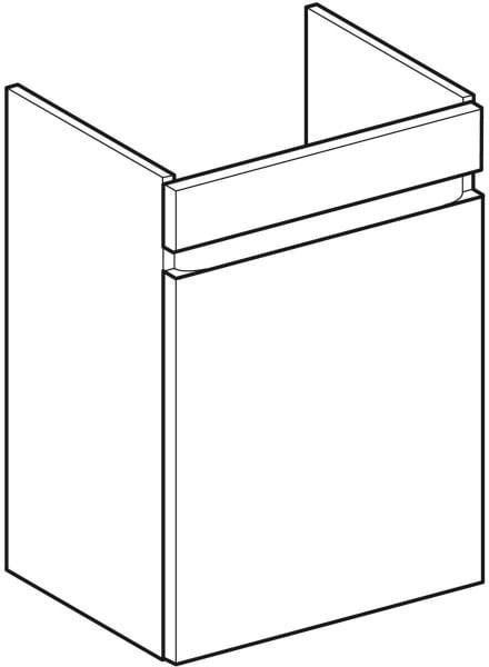 GEBERIT Renova Plan Unterschrank für Handwaschbecken, 1 Tür, Nussbaum hickory, 38,4 cm