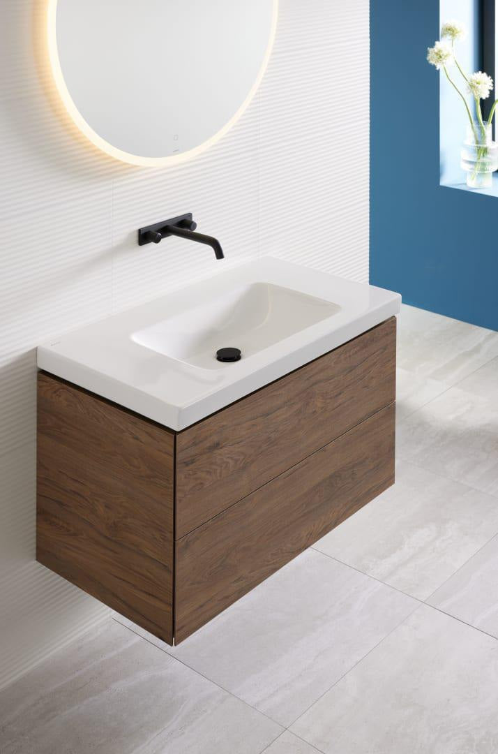 Geberit iCon Light Waschtisch 90x48 cm mit Ablagefläche, Hahnloch und Überlauf, weiß