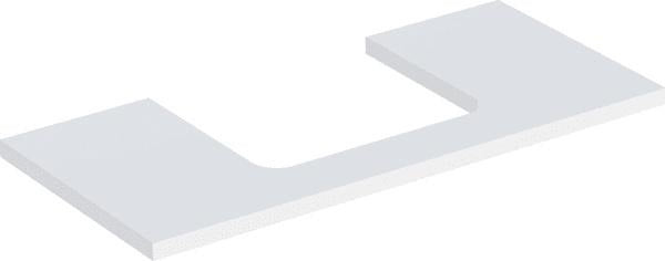 Geberit ONE Waschtischplatte 75x3x47 cm weiß hochglänzend mit mittigem Ausschnitt für Aufsatzwaschtisch