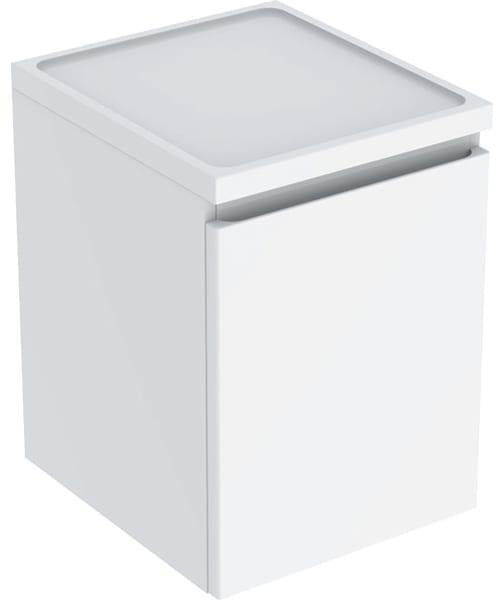 Geberit Renova Plan Seitenschrank 40 cm mit Schublade, Nussbaum hickory hell – wandhängend, Selbsteinzug