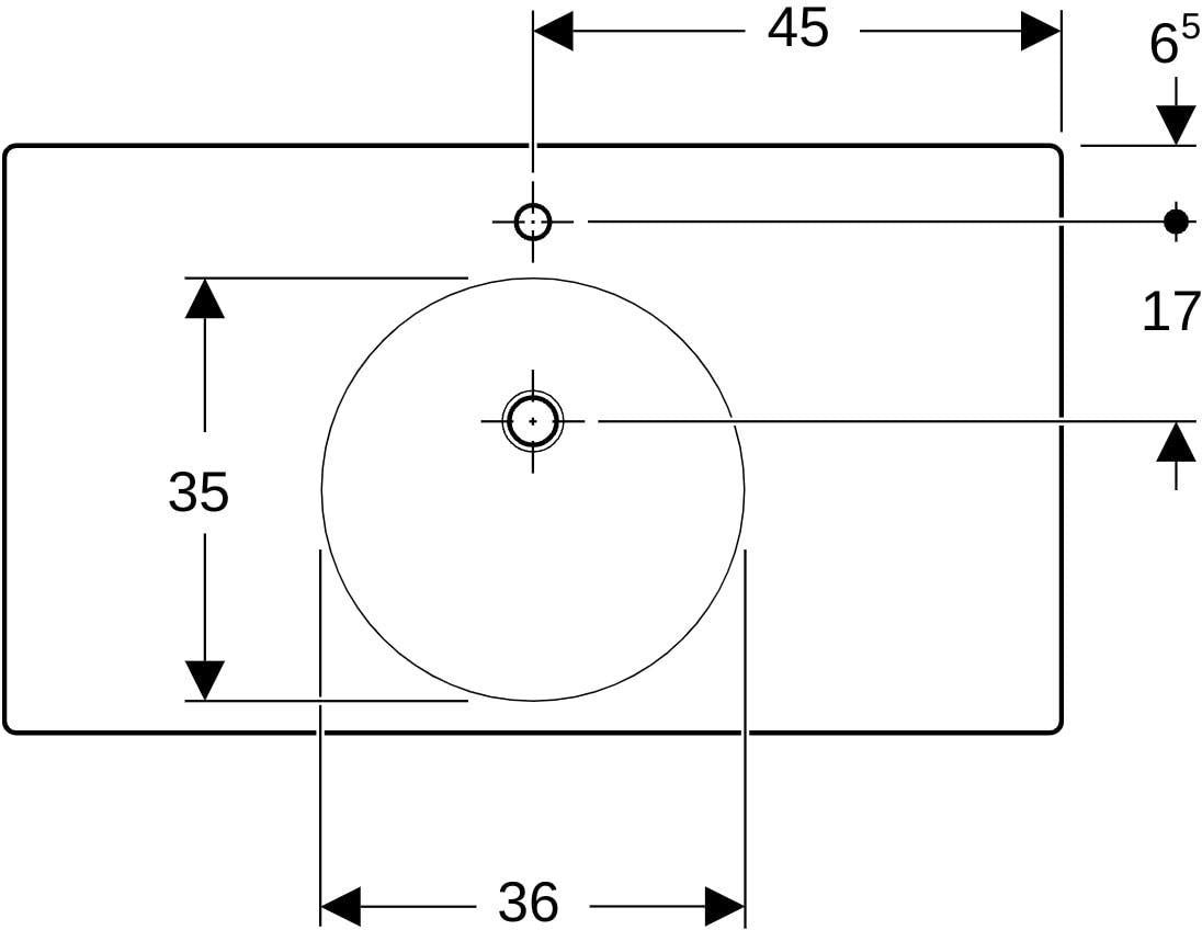 Geberit Preciosa II Waschtisch 90 cm mit Ablagefläche, weiß, mit Hahnloch