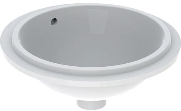 Geberit VariForm Unterbauwaschtisch rund 40,5 cm, weiß, mit KeraTect, ohne Hahnloch