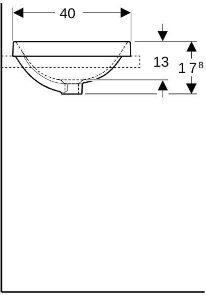 Geberit VariForm Einbauwaschtisch elliptisch 60x40 cm ohne Hahnloch weiß