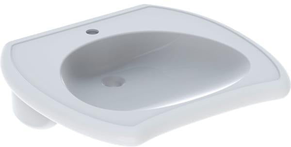 GEBERIT Vitalis WT barrierefreier Waschtisch 65x60 cm mit Hahnloch und Überlauf in Weiß