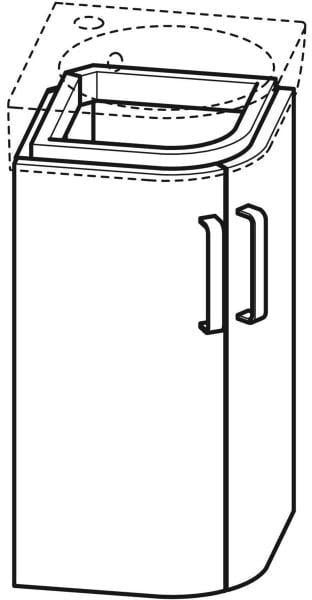 Geberit Renova Compact Unterschrank für Eck-Handwaschbecken, 2 Türen, weiß, 42,5 cm