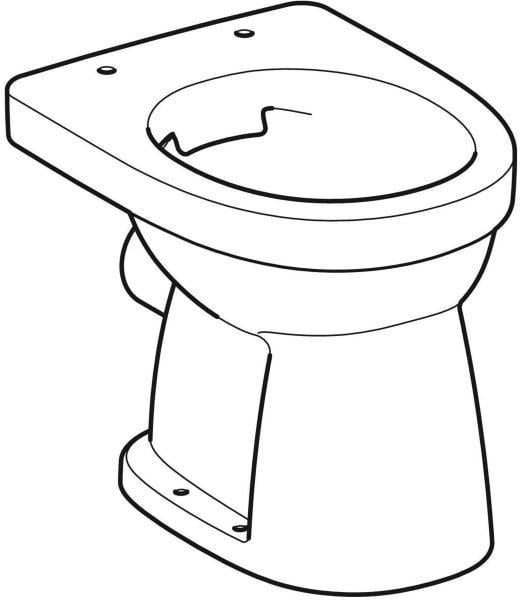 Geberit Renova Stand-WC Flachspüler Rimfree Abgang horizontal weiß