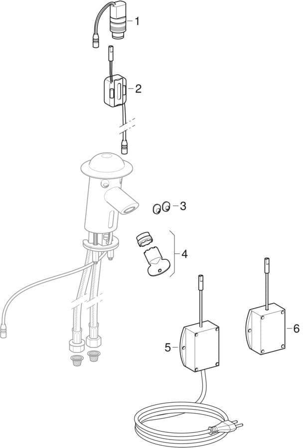 GEBERIT Bambini Waschtischarmatur Netzbetrieb mit Mischer, mehrfarbig – Kinderfreundliches Design
