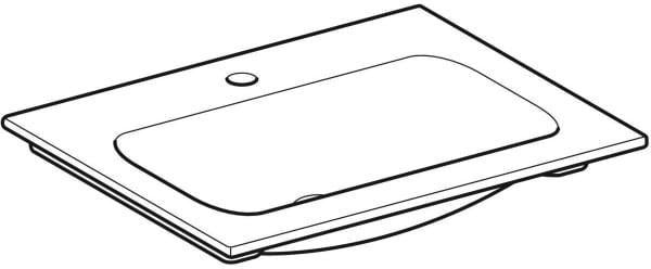 Geberit iCon Möbelwaschtisch 60x48 cm mit Hahnloch, ohne Überlauf, weiß