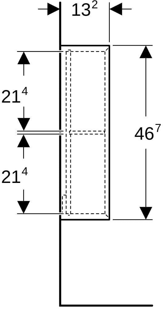 Geberit Regal quadratisch 45x46,7x13,2 cm weiß Hochglanz – Wandhängendes Badregal mit Einlegeboden