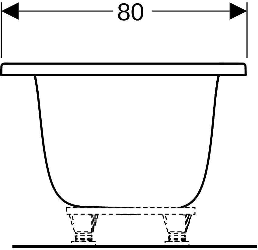 Geberit Tawa Duo Badewanne 170x75 cm weiß, rechteckig, schmaler Rand, 2-Sitzer
