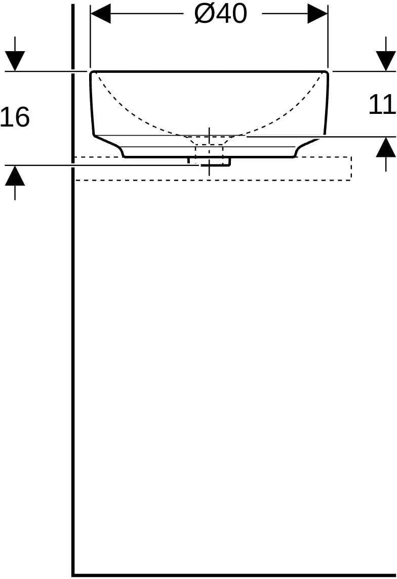 Geberit VariForm Aufsatzwaschtisch rund 40 cm weiß KeraTect ohne Hahnloch