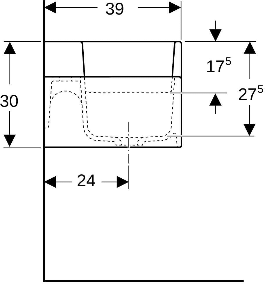 GEBERIT Bambini Spiel- und Waschlandschaft 90 cm – 2 Waschplätze, 2 Hahnlöcher, weiß