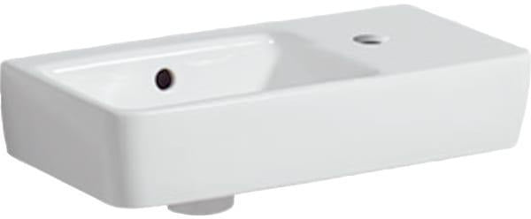 Geberit Renova Compact Handwaschbecken 50 x 25 cm, weiß, Hahnloch rechts, mit Überlauf