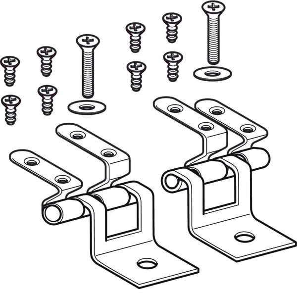 Geberit Set Scharniere für WC-Sitz Befestigung von vorne, Edelstahl – 2 Stück