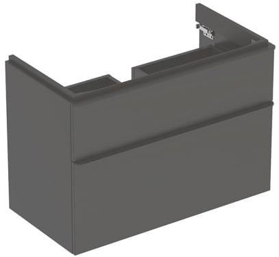 Geberit Smyle Unterschrank für Waschtisch eckig mit 2 Schubladen 118,4 cm sandgrau