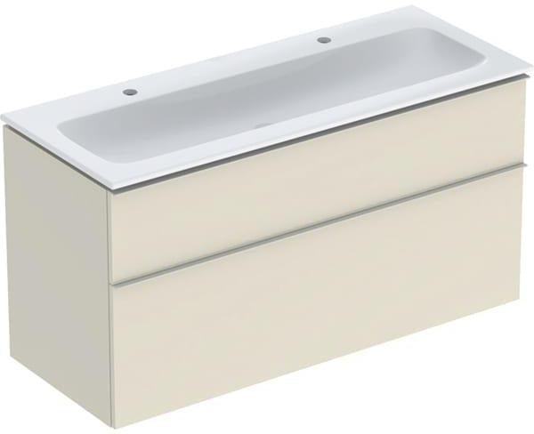 Geberit iCon Waschtischset 120 cm mit Unterschrank, 2 Schubladen, weiß hochglanz, KeraTect