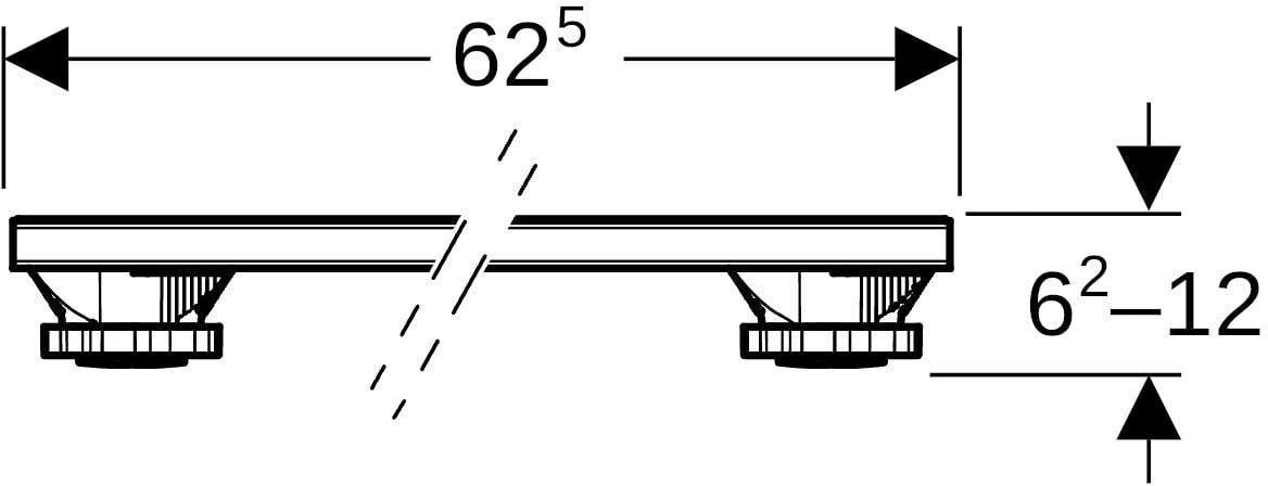 Geberit Set Füße und 4 Traversen 625mm für Duschwannen aus Steinharz, höhenverstellbar