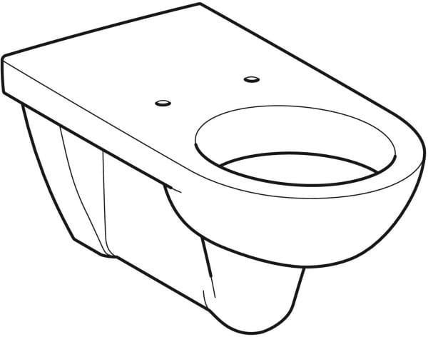 Geberit Renova Comfort Wand-WC Tiefspüler 70 cm barrierefrei weiß mit Spülrand