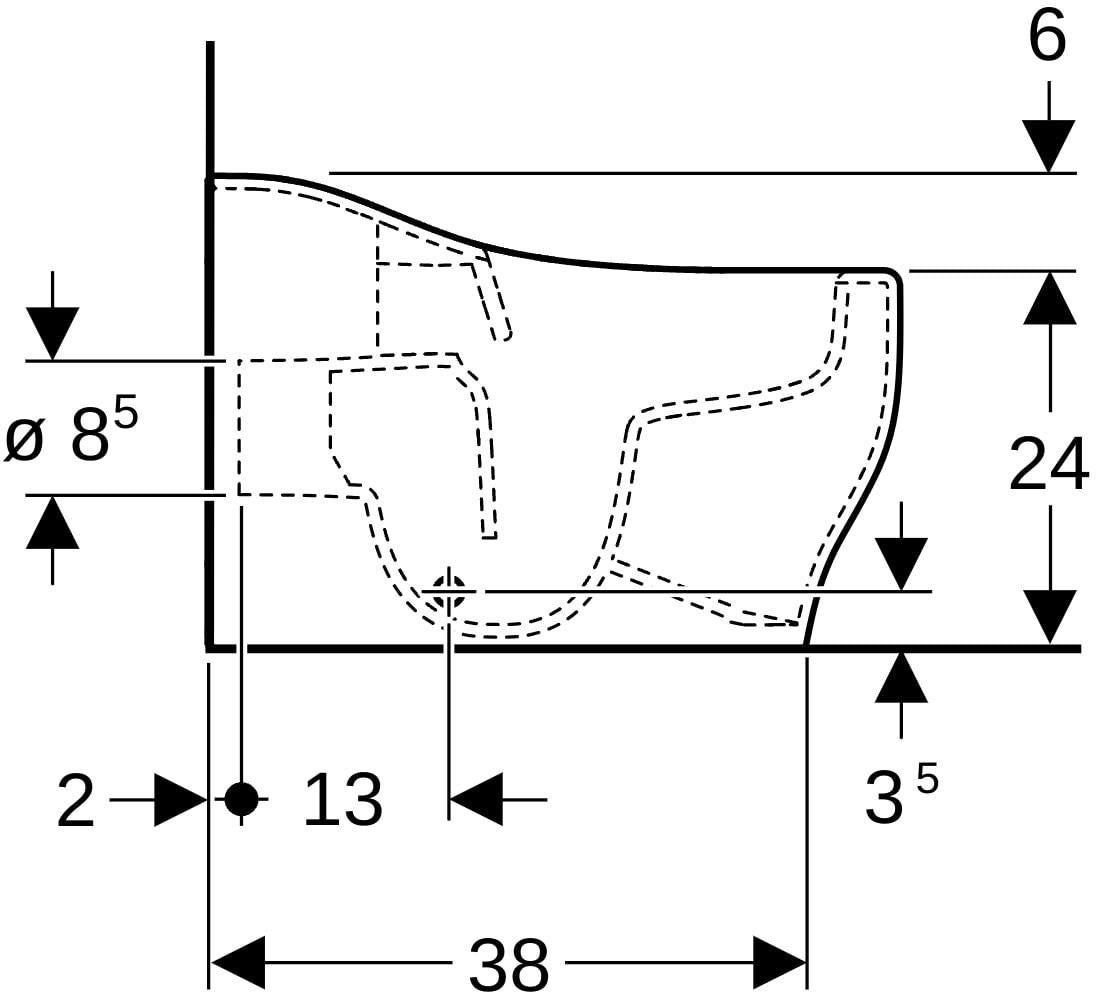 GEBERIT Bambini Stand-WC für Kleinkinder, Tiefspüler, Rimfree, weiß, H 24 cm