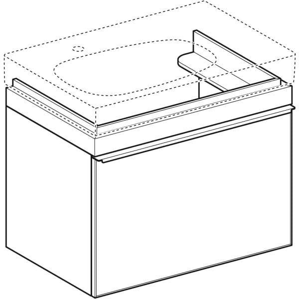 Geberit Citterio Unterschrank für Waschtisch, 73,4 cm, 1 Schublade, Eiche graubraun
