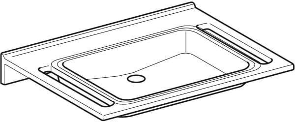 Geberit Publica Waschtisch 70x55 cm weiß matt, demenzgerecht, barrierefrei, ohne Hahnloch