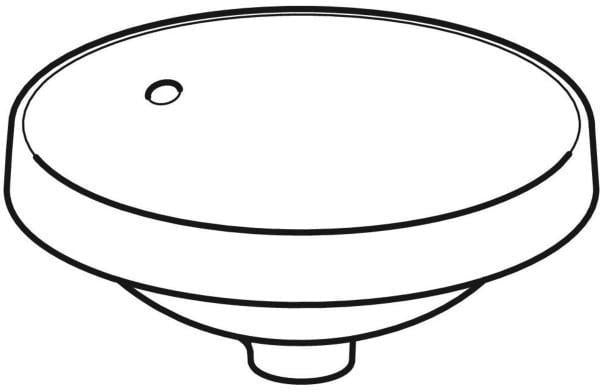 Geberit VariForm Einbauwaschtisch rund 40 cm, weiß, KeraTect, ohne Hahnloch, mit Überlauf