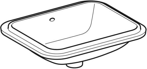 GEBERIT VariForm Unterbauwaschtisch 53x44 cm weiß KeraTect ohne Hahnloch