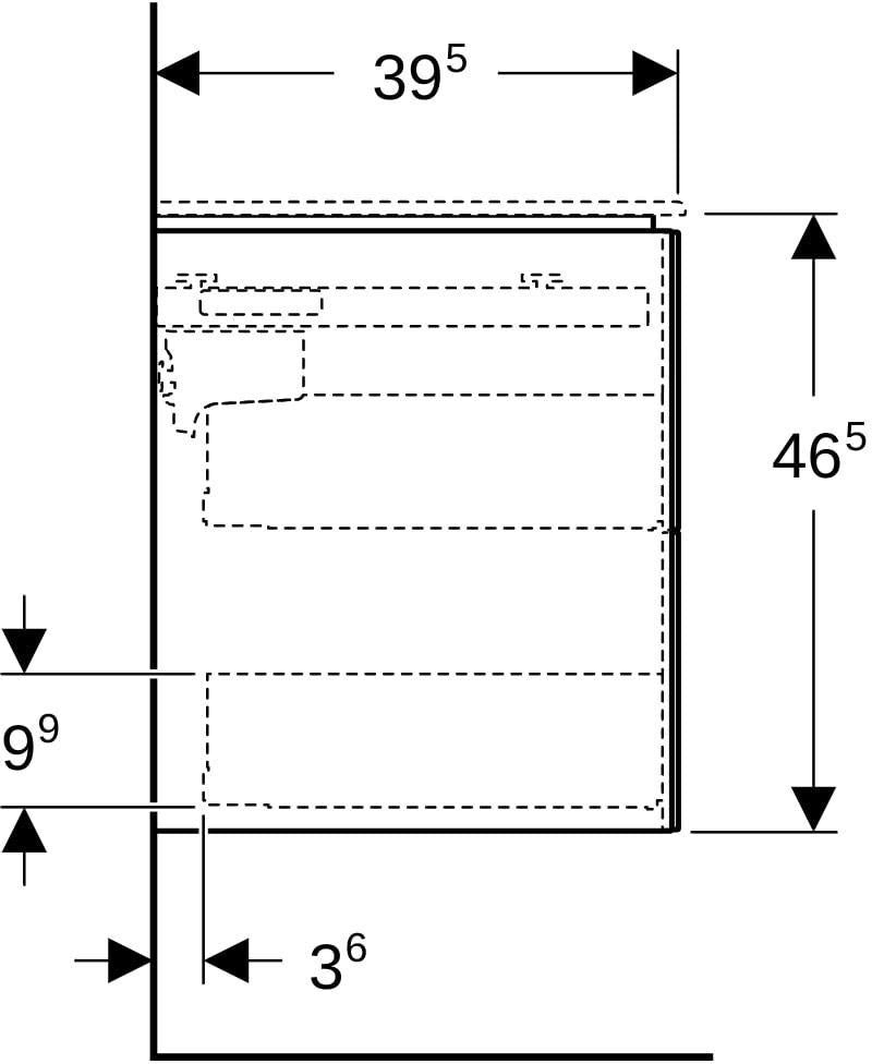 Geberit ONE Unterschrank für Waschtisch mit 2 Schubladen, weiß hochglänzend, 74,5 cm